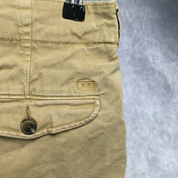 American Eagle Mens Shorts size 31 Brown Flat Front Flap Pockets Next Level Flex - Picture 6 of 12